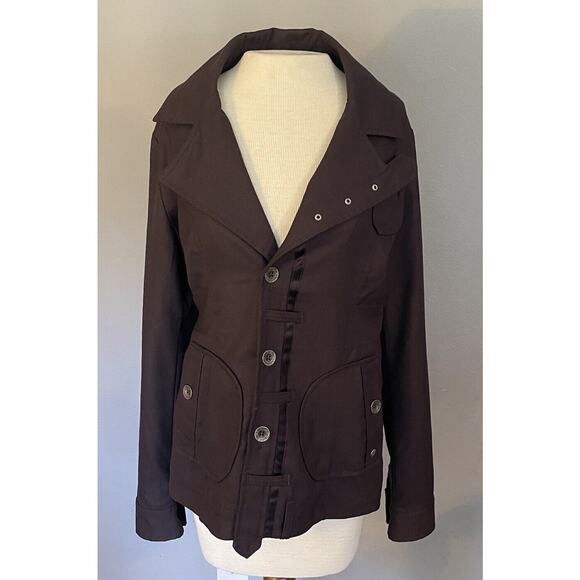 Diesel Jackets & Blazers - Diesel Jacket Women LG Plum Wool Biker Y2K Grunge Whimsigoth Festival Cosplay